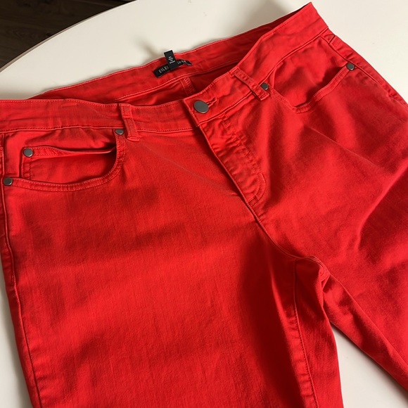 Eileen Fisher Red/Orange Skinny Jeans- 10 - Picture 8 of 10